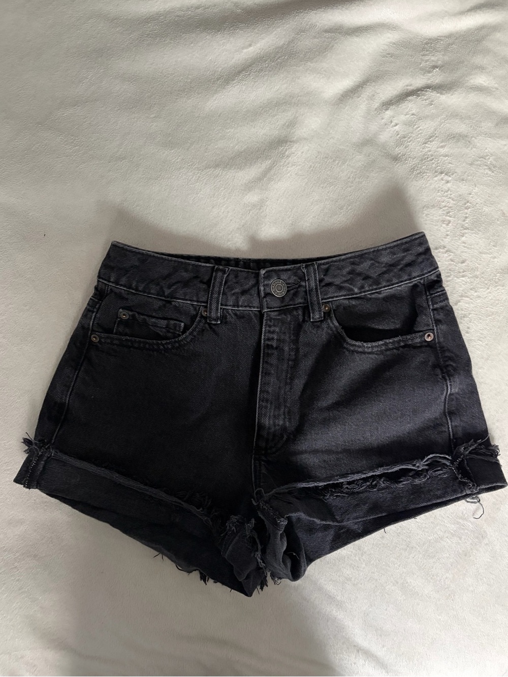 Garage Black Denim Mom Jean Shorts